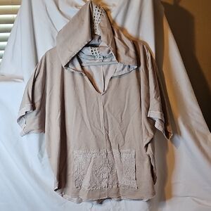 Women's Beige Hooded Top